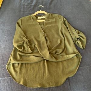 Olive green casual shirt.  Size small